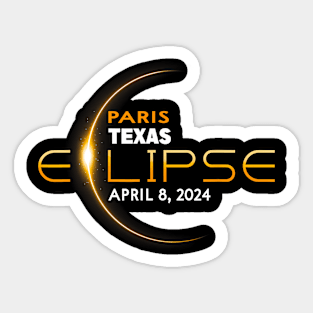 Paris Texas Total Solar Eclipse 2024 Sticker